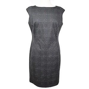 Ralph Lauren Chaps Grey/Black Plaid Short Sleeve Shift Dress